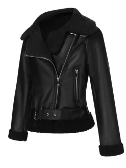 Hot Retro Stage 1960s Solid Lapel Faux Leather Coat Black