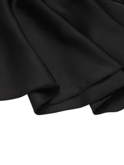 Online Retro Stage 1950s Solid Ruffled-Sleeve Blouse Black