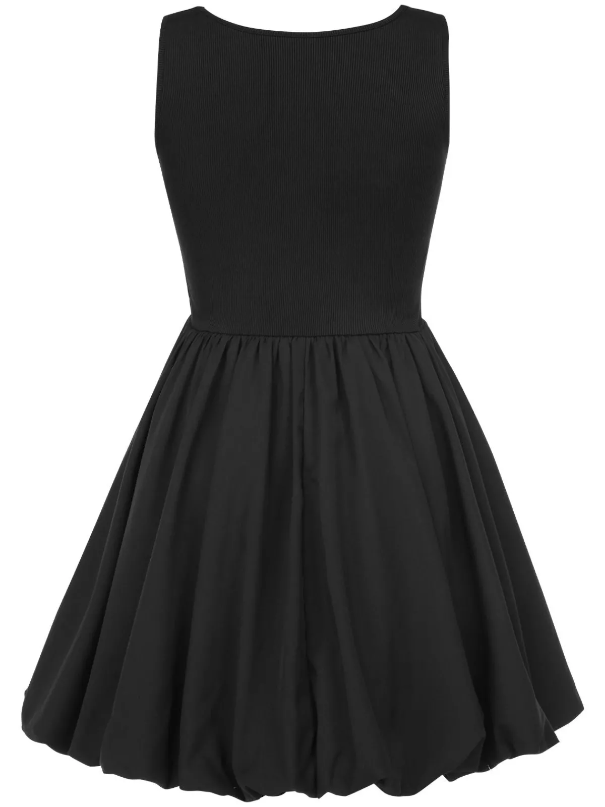 Discount Retro Stage 1960s Solid Sleeveless Bubble Dress Black