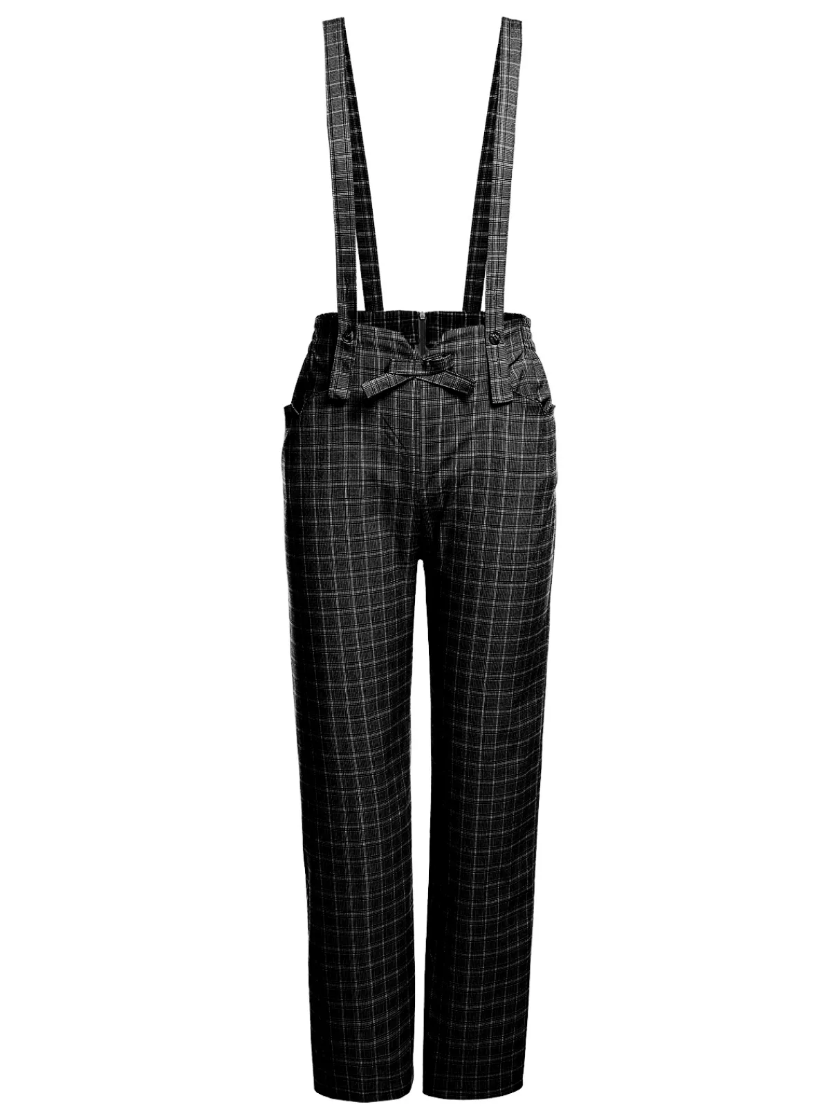 Best Retro Stage 1950s Solid Suspender Pants Black