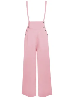 Discount Retro Stage Black 1930s Solid Suspender Pants
