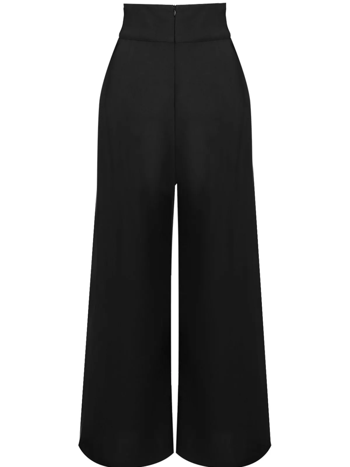 Discount Retro Stage Black 1930s Solid Suspender Pants