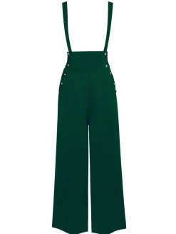 Discount Retro Stage Black 1930s Solid Suspender Pants