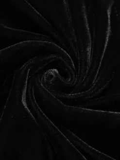 New Retro Stage 1960s Solid Velvet Bow Dress Black