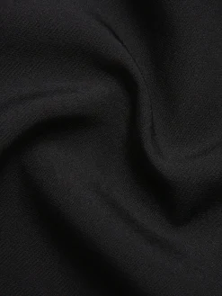Outlet Retro Stage 1930s Solid V-Neck Butterfly Button Jumpsuit Black