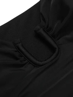 Sale Retro Stage 1930s Spaghetti Strap One-Piece Swimsuit Black