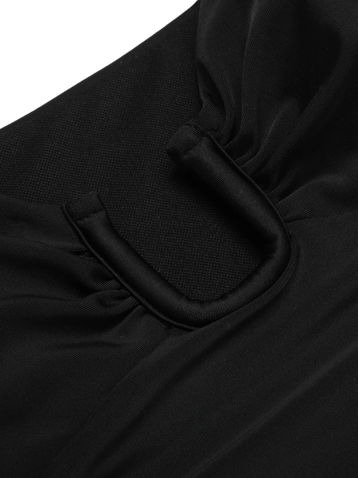 Sale Retro Stage 1930s Spaghetti Strap One-Piece Swimsuit Black