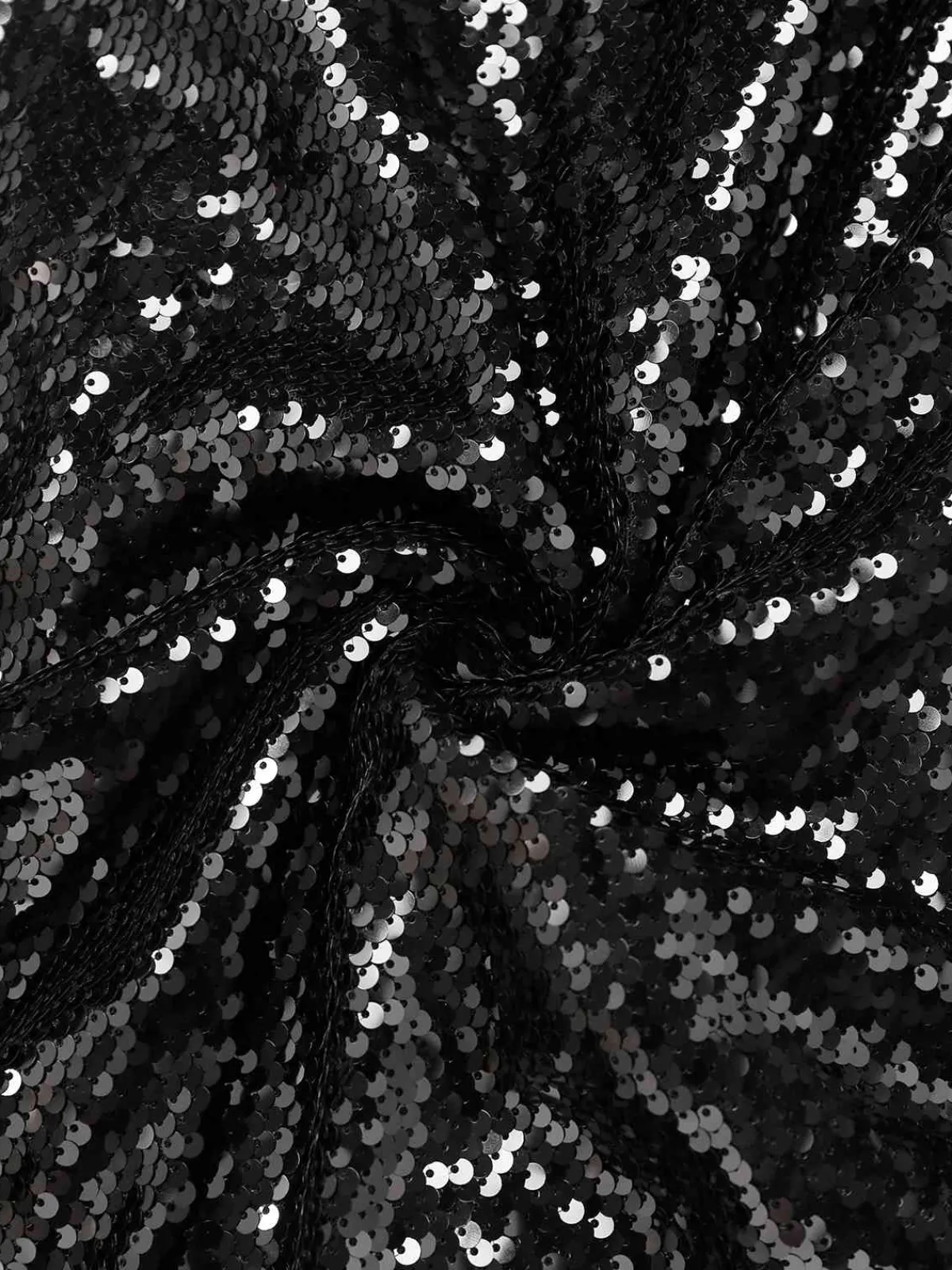 Online Retro Stage 1930s Spaghetti Strap Tie Back Sequined Dress Black