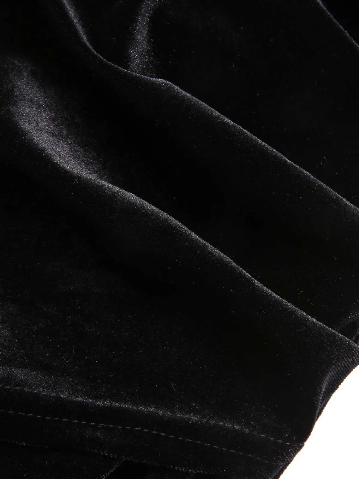 Online Retro Stage 1960s Spaghetti Strap Velvet Beading Dress Black
