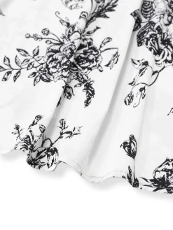 Clearance Retro Stage 1950s Square Neck Floral Dress Black
