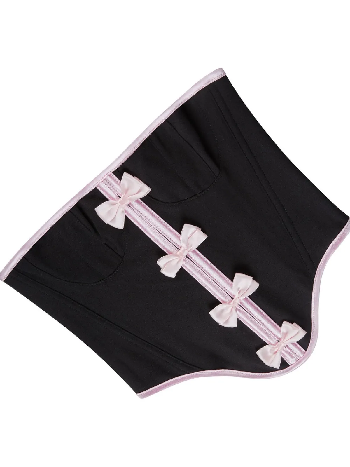 Best Retro Stage 1980s Steampunk Bowknots Bandeau Corset Black