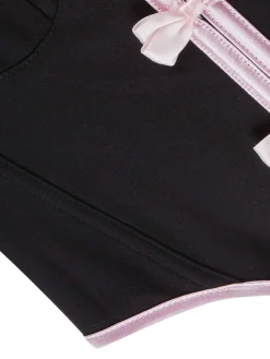 Best Retro Stage 1980s Steampunk Bowknots Bandeau Corset Black