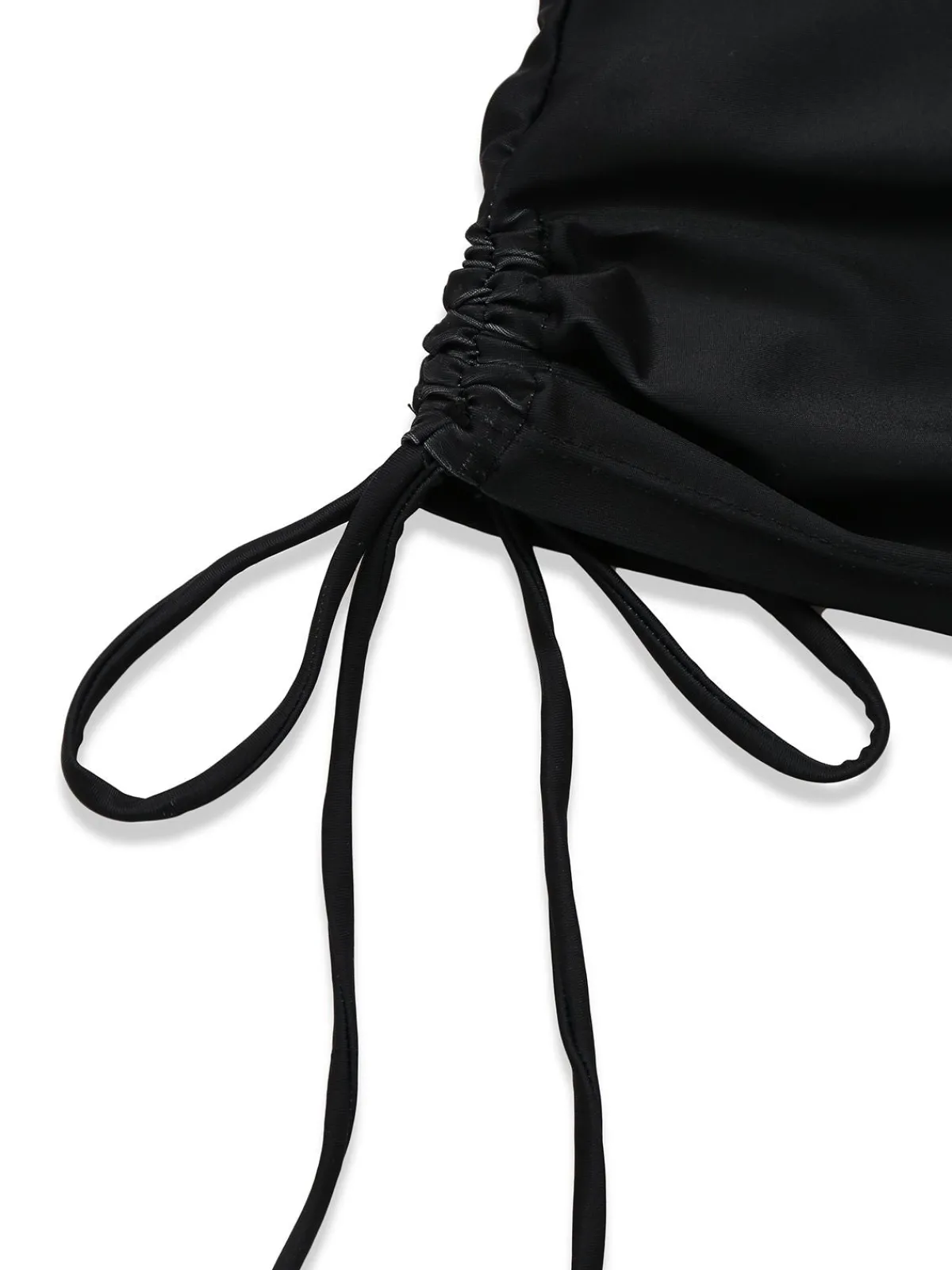 Online Retro Stage 1980s Steampunk Halter Skeleton Rose Swimsuit Black