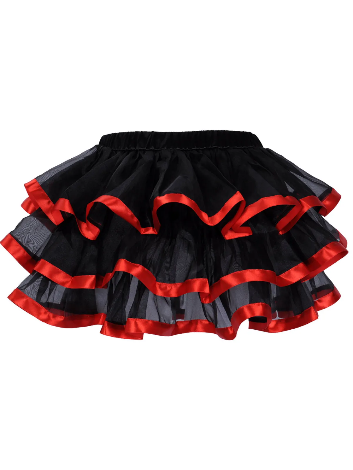 Best Retro Stage Black 1980s Steampunk Mesh Patchwork Cake Skirt