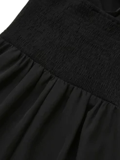 Best Retro Stage 1950s Strap 3D Daisy Solid Dress Black