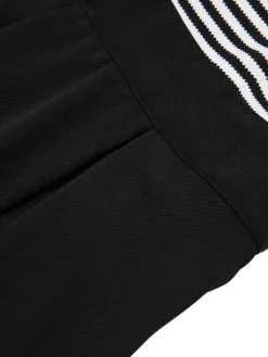 Hot Retro Stage 1950s Stripe Lapel Halter Patchwork Dress Black