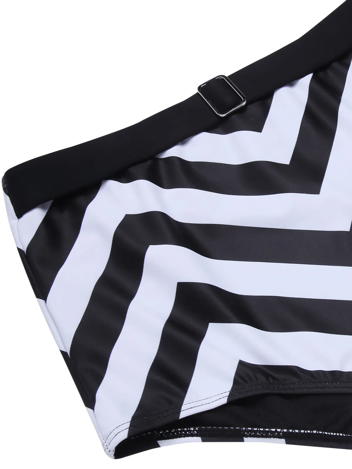 Clearance Retro Stage 1950s Striped Spaghetti Strap Swimsuit Black