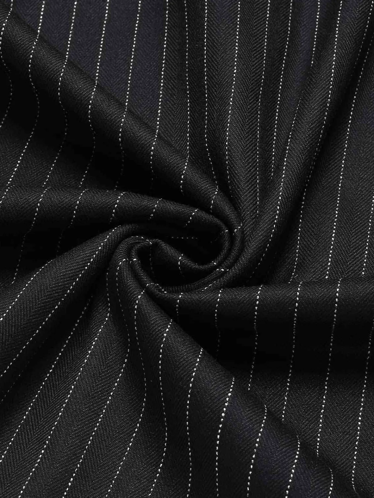 Hot Retro Stage 1960s Striped V-Neck Belted Dress Black