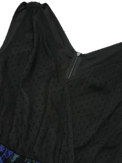 Sale Retro Stage 1950s V-Neck 3D Butterfly Mesh Dress Black