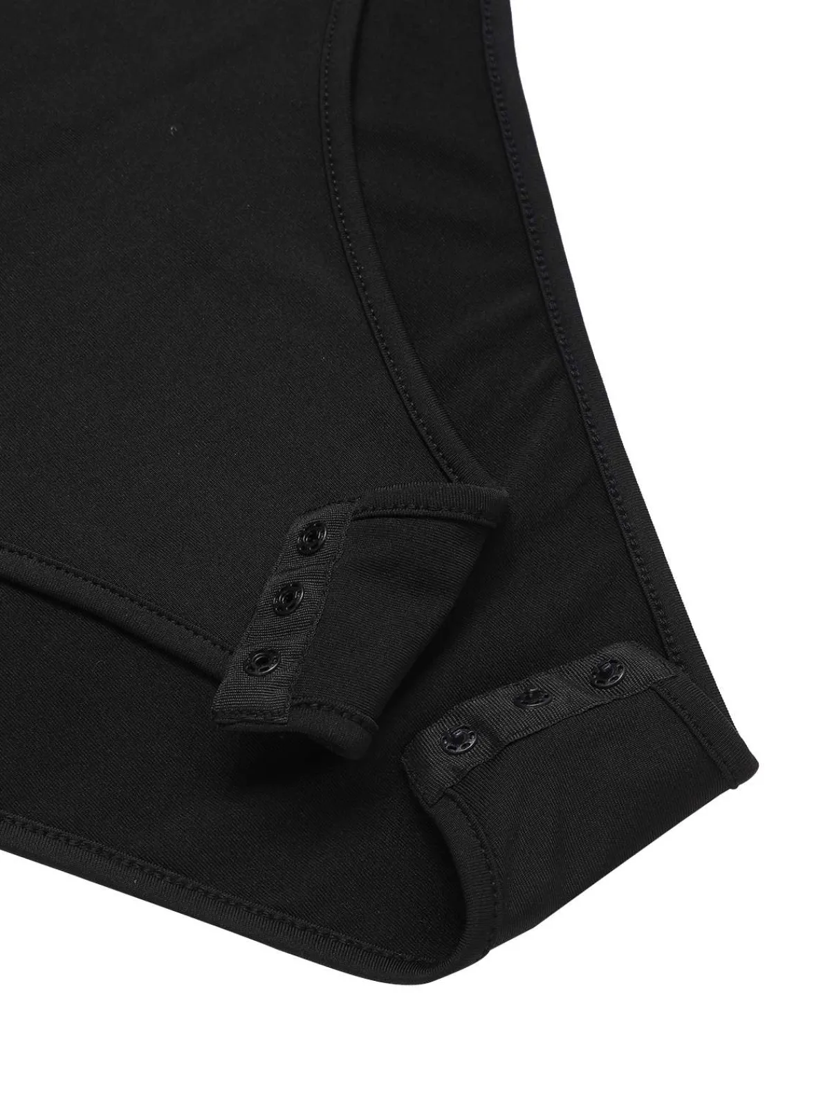 Clearance Retro Stage 1970s V-Neck Embroidered Floral Bodysuit Black