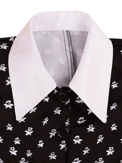 Sale Retro Stage 1940s Wednesday Addams Style Dress Black