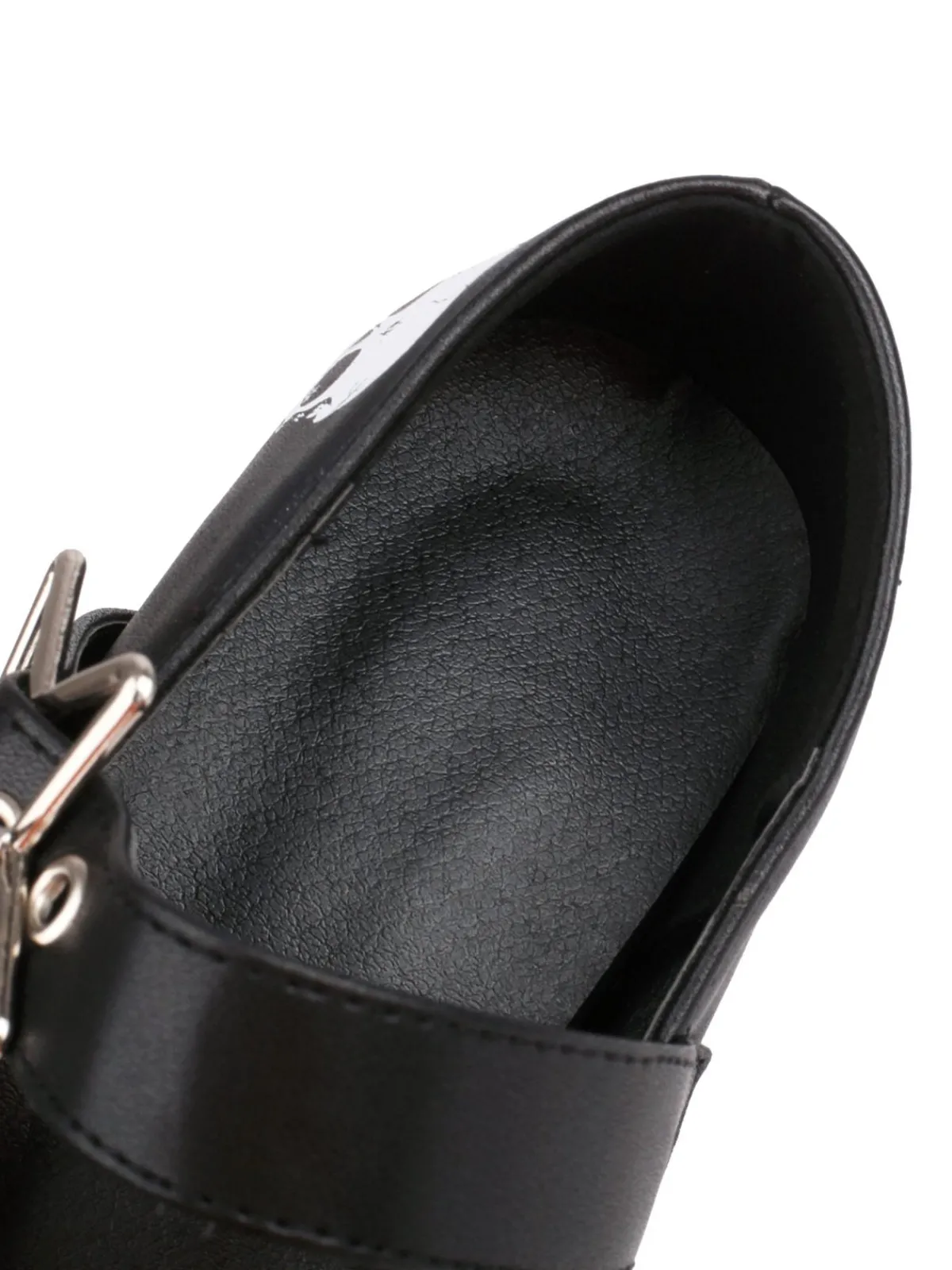Outlet Retro Stage Skull Buckle Strap Platform Chunky Shoes Black