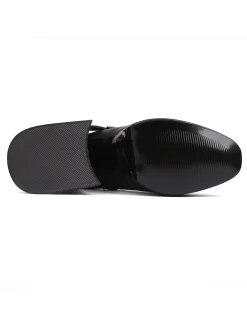 Outlet Retro Stage Skull Buckle Strap Platform Chunky Shoes Black
