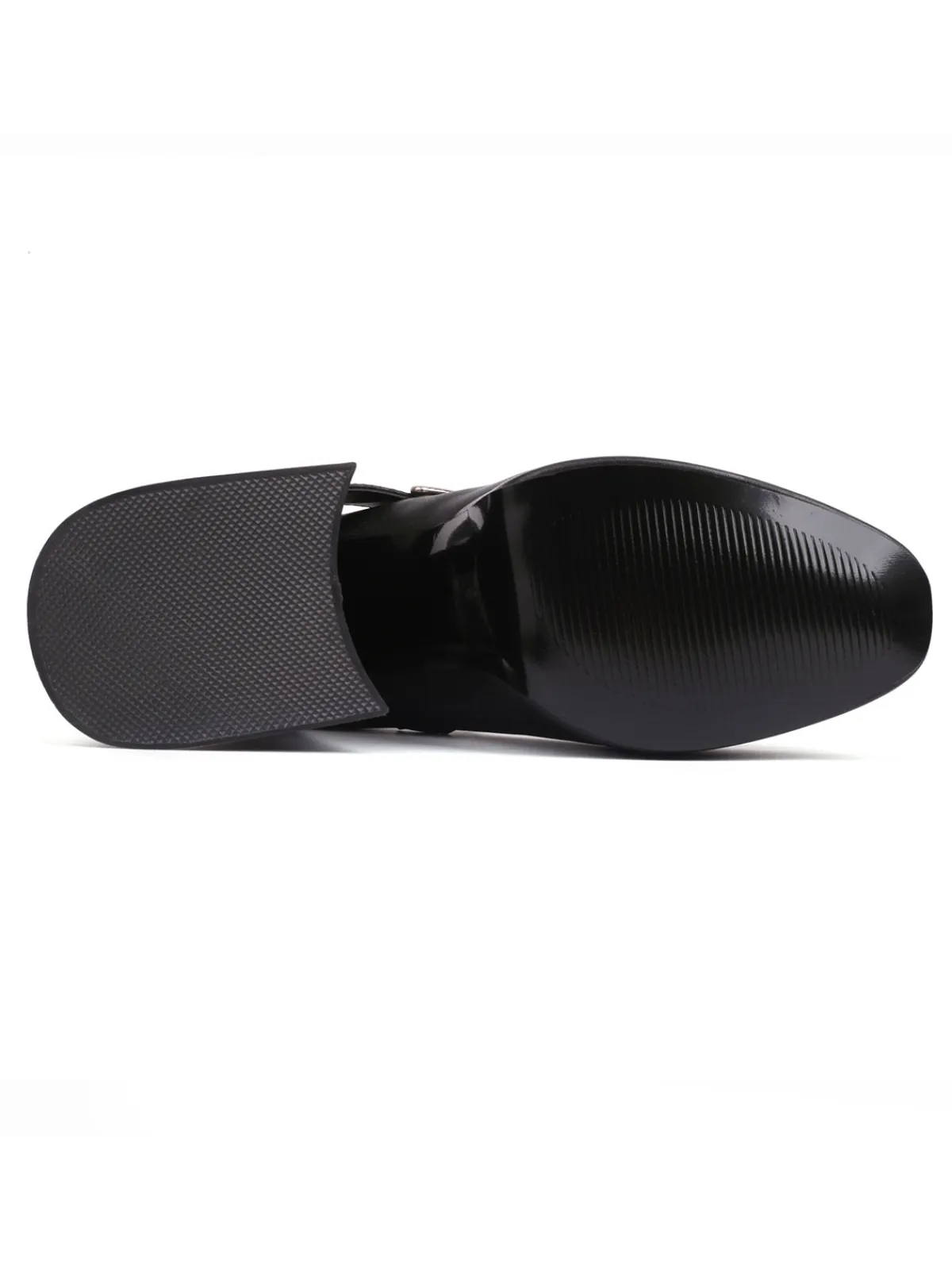 Outlet Retro Stage Skull Buckle Strap Platform Chunky Shoes Black