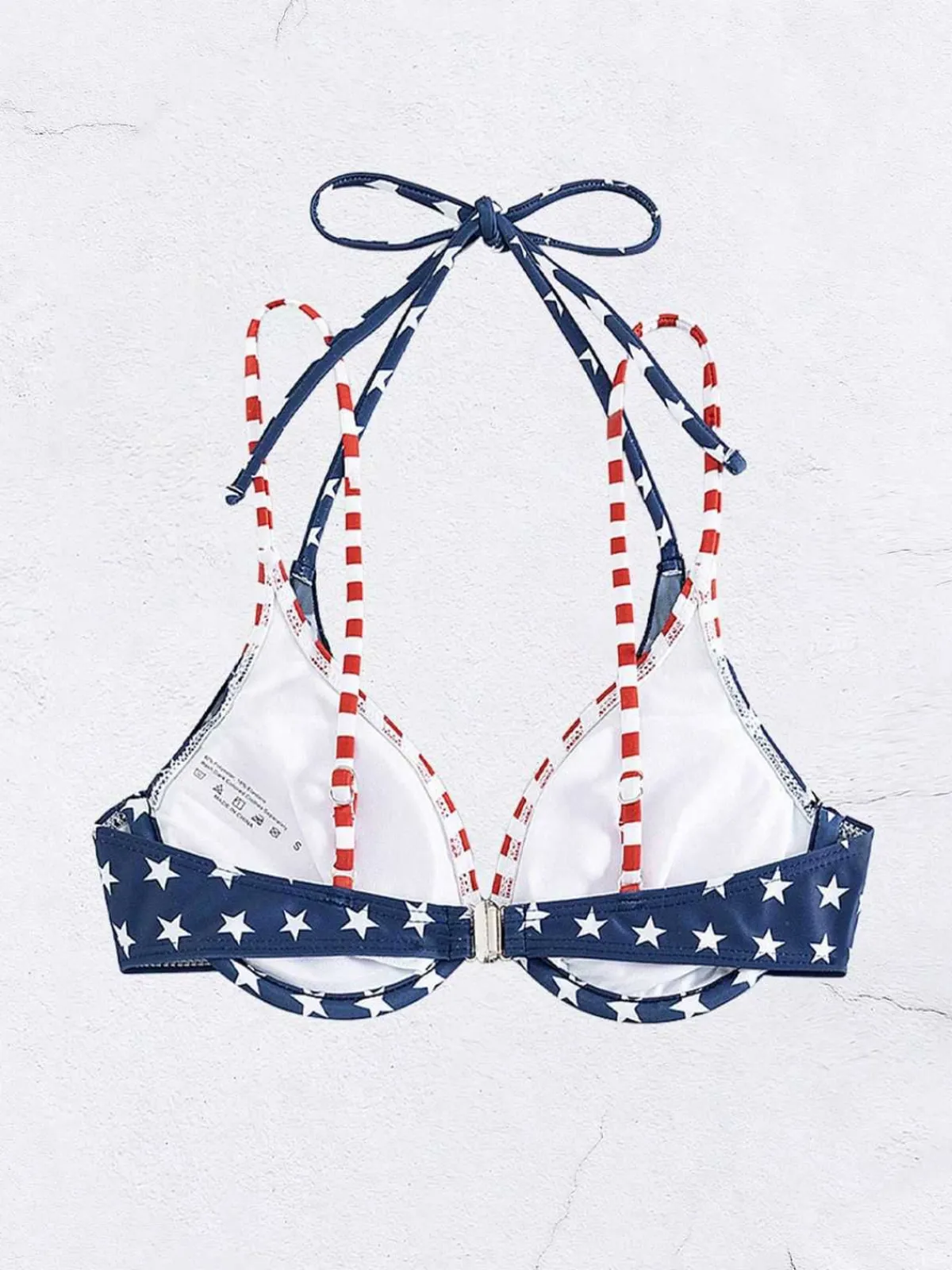 New Retro Stage 1950s Stars & Stripes Bikini Top Blue & Red