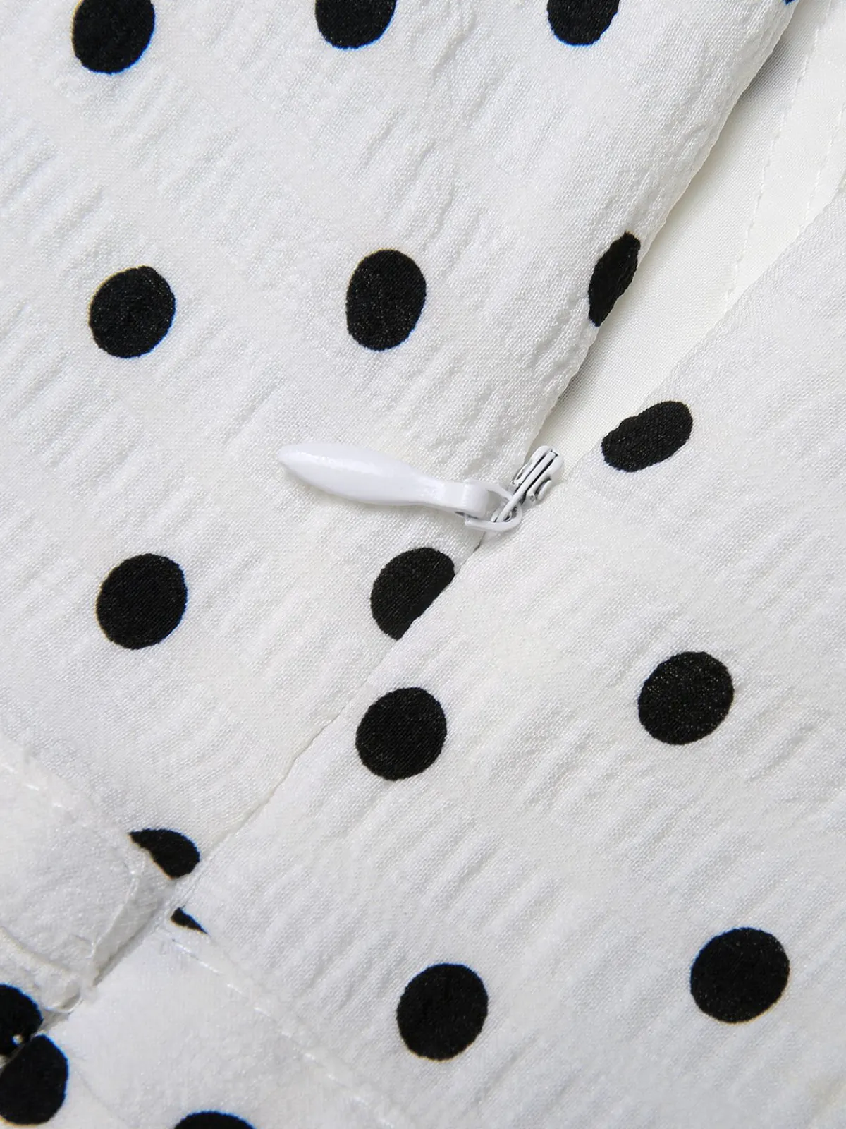 Discount Retro Stage Blue & White 1930s Polka Dots Tie Neck Jumpsuit