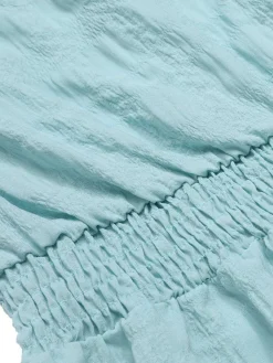 Hot Retro Stage 1950s Bandeau Ruffles Belted Romper Blue
