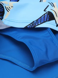 Discount Retro Stage 1940s Dolphin Halter One-piece Swimsuit Blue