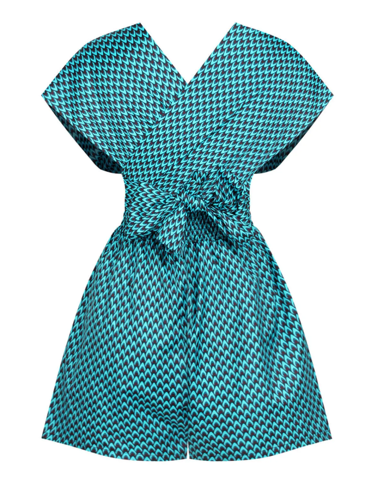 Online Retro Stage 1950s Fishback Multi-wear Cap Sleeve Romper Blue
