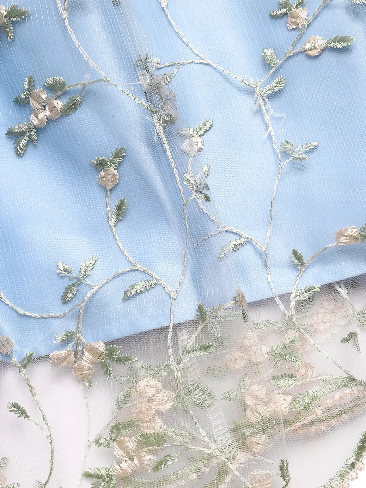 Discount Retro Stage Blue 1950s Floral Embroidery Lace Dress Light Blue
