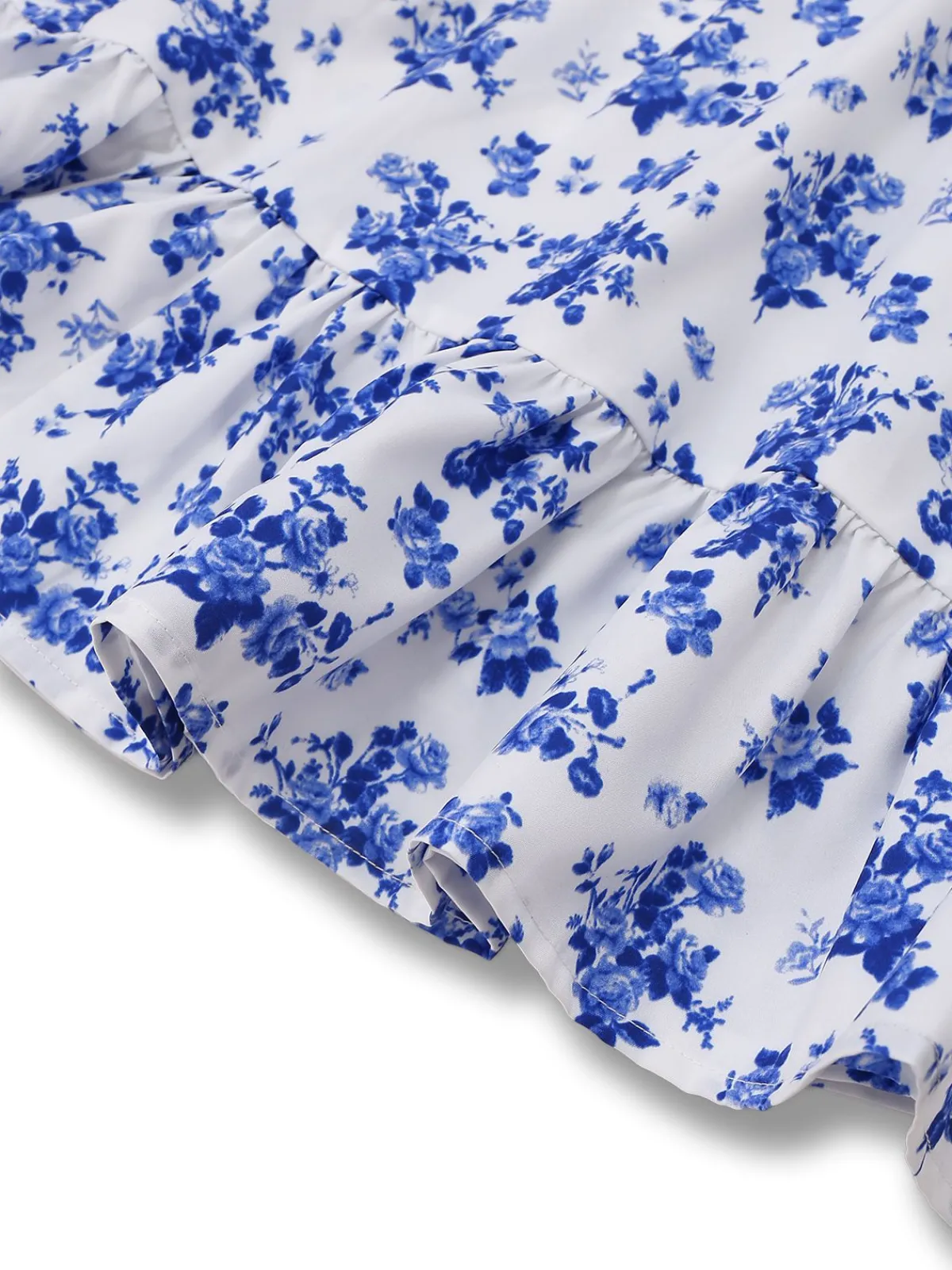 Outlet Retro Stage 1950s Floral Spaghetti Strap Dress Blue