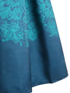 Online Retro Stage 1950s Floral Sweetheart Swing Dress Blue