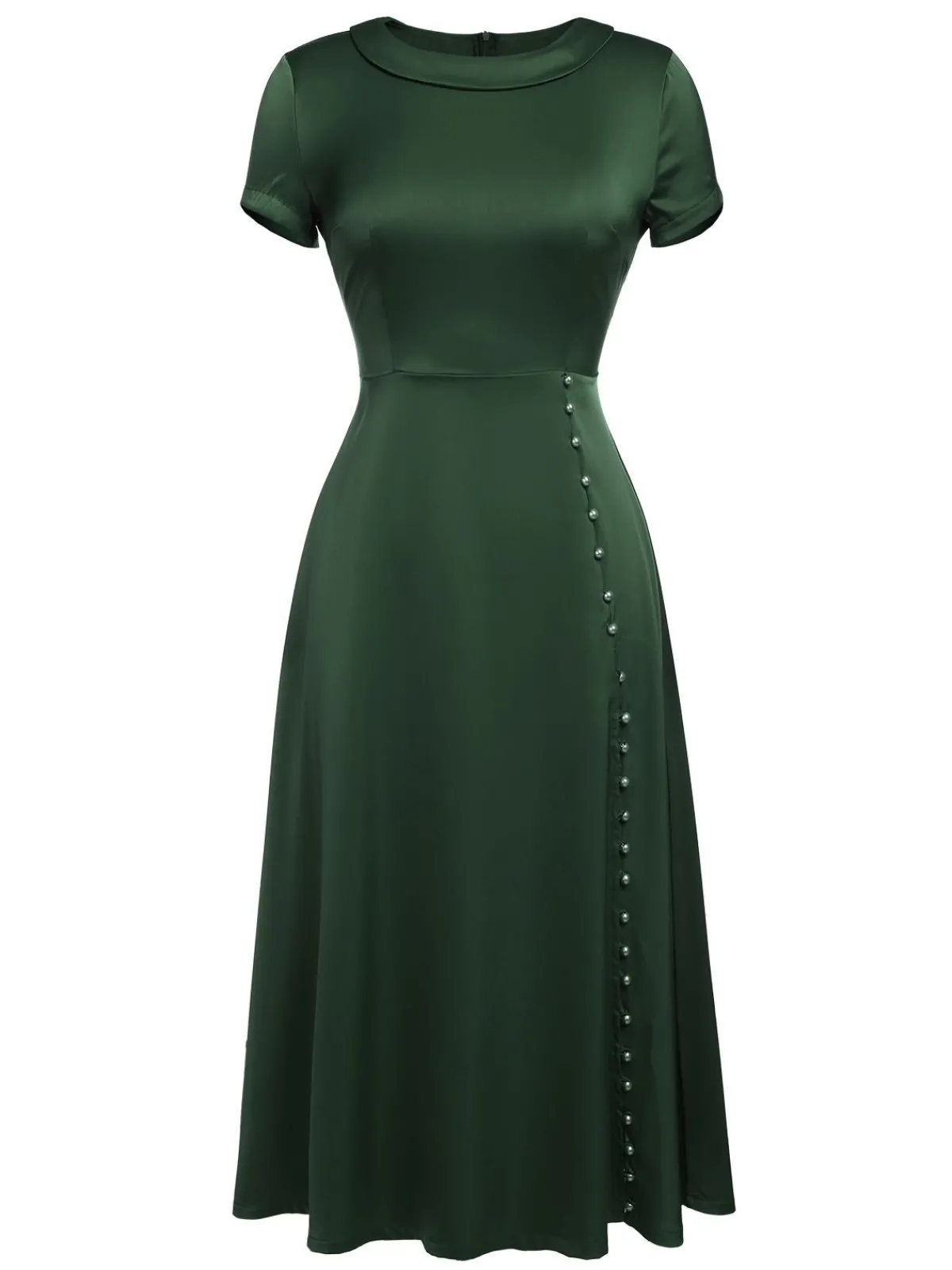 New Retro Stage Blue 1940s Pearl Buttons Darlene Dress