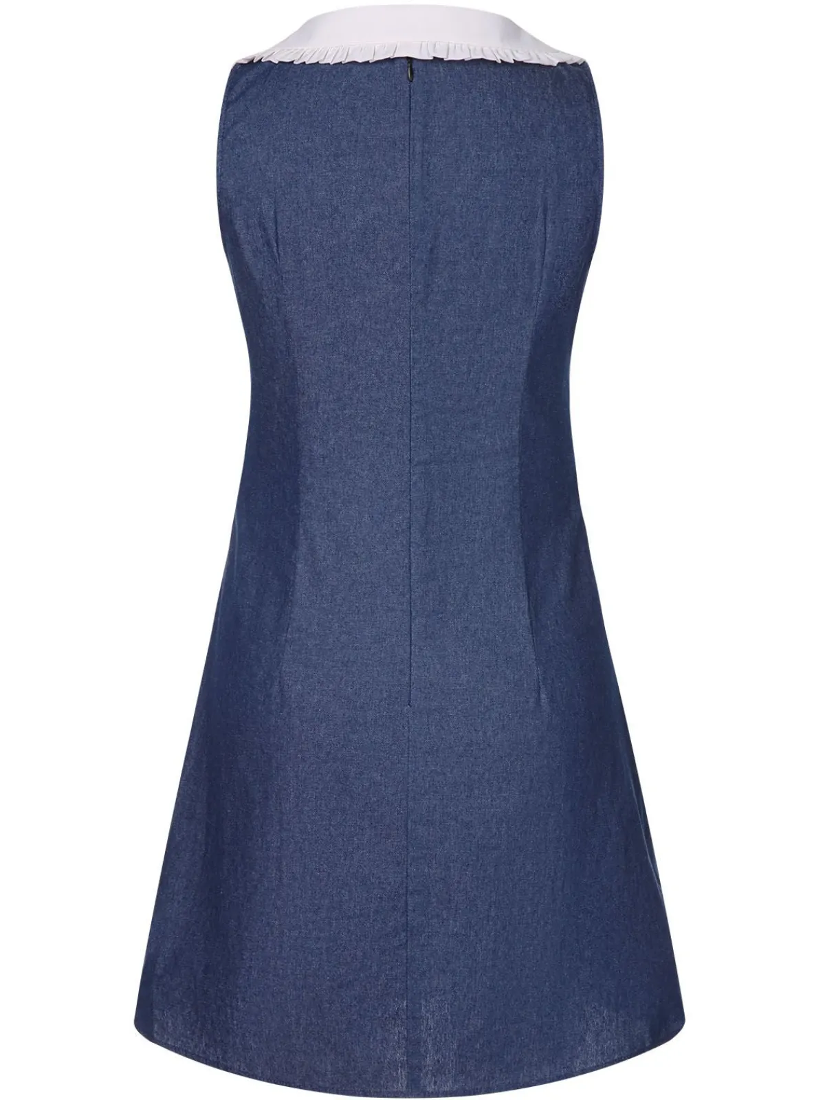Outlet Retro Stage 1960s Peter Pan Collar Denim Dress Blue