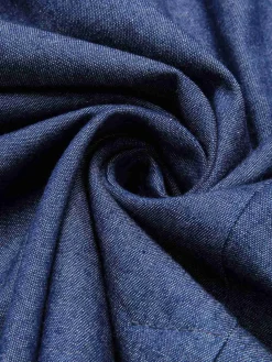 Outlet Retro Stage 1960s Peter Pan Collar Denim Dress Blue