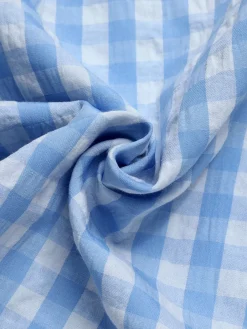 Best Retro Stage 1960s Plaid BowKnot Skirts Blue