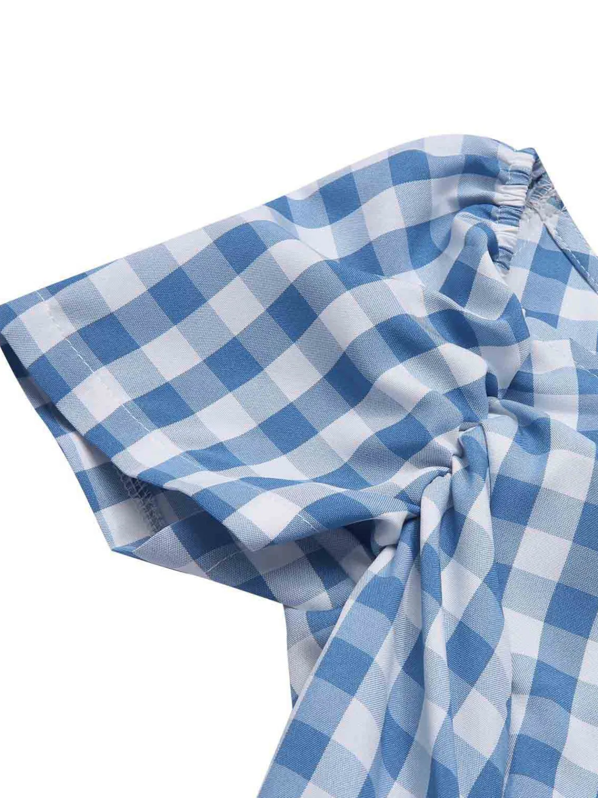 Outlet Retro Stage Blue 1950s Plaid Swing Dress