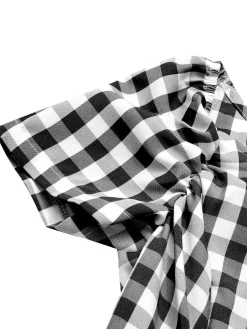 Outlet Retro Stage Blue 1950s Plaid Swing Dress
