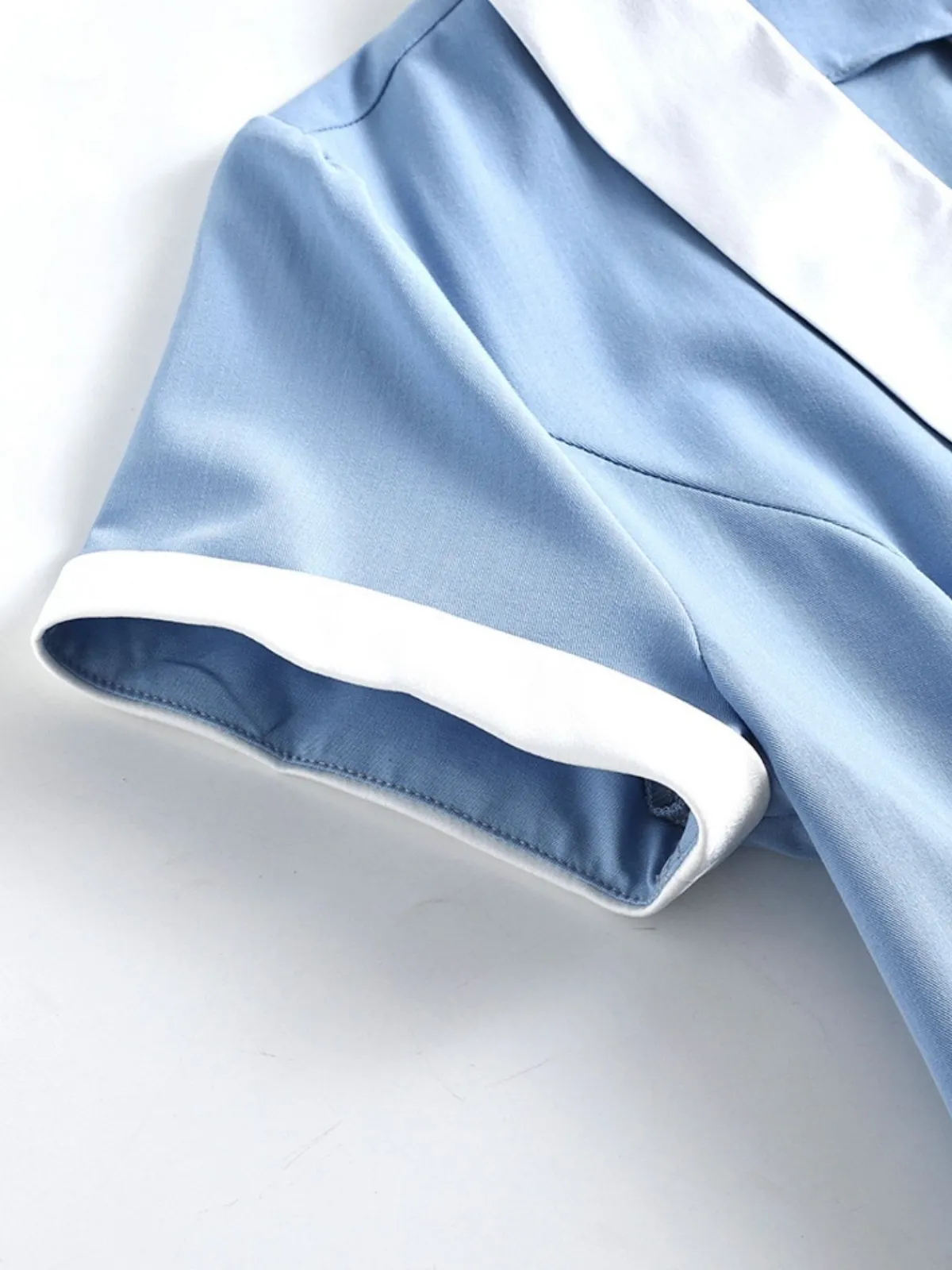 Outlet Retro Stage Blue 1950s Pocket Button Solid Dress Light Blue