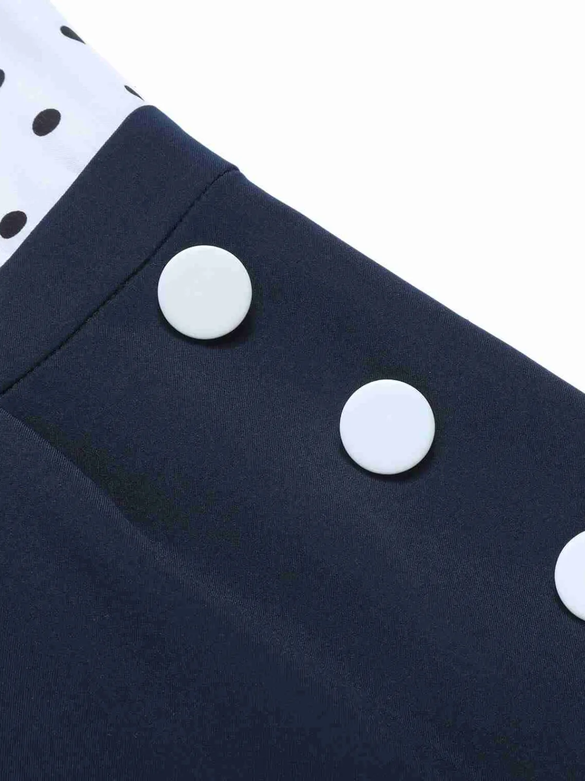 New Retro Stage 1940s Polka Dot Bow Lapel Jumpsuit Blue