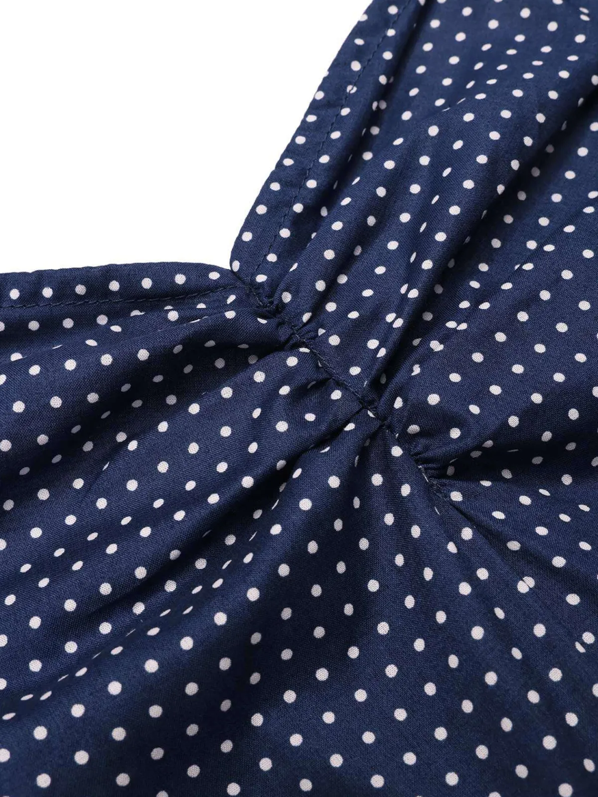 Sale Retro Stage Blue 1940s Polka Dot Patchwork Suspender Romper