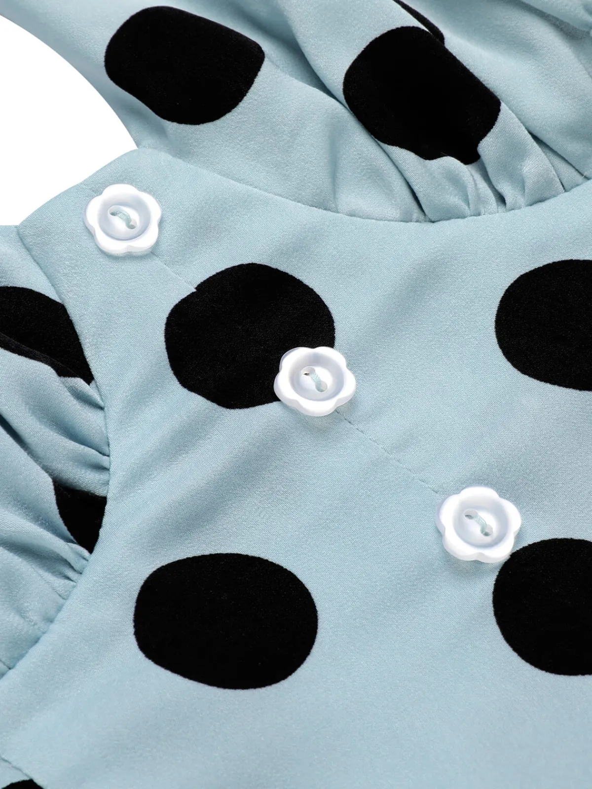 Clearance Retro Stage 1960s Polks Dots Pencil Dress Blue