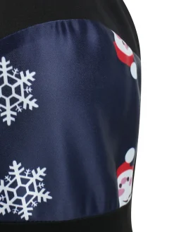Fashion Retro Stage 1950s Santa Claus Snowfall Dress Blue