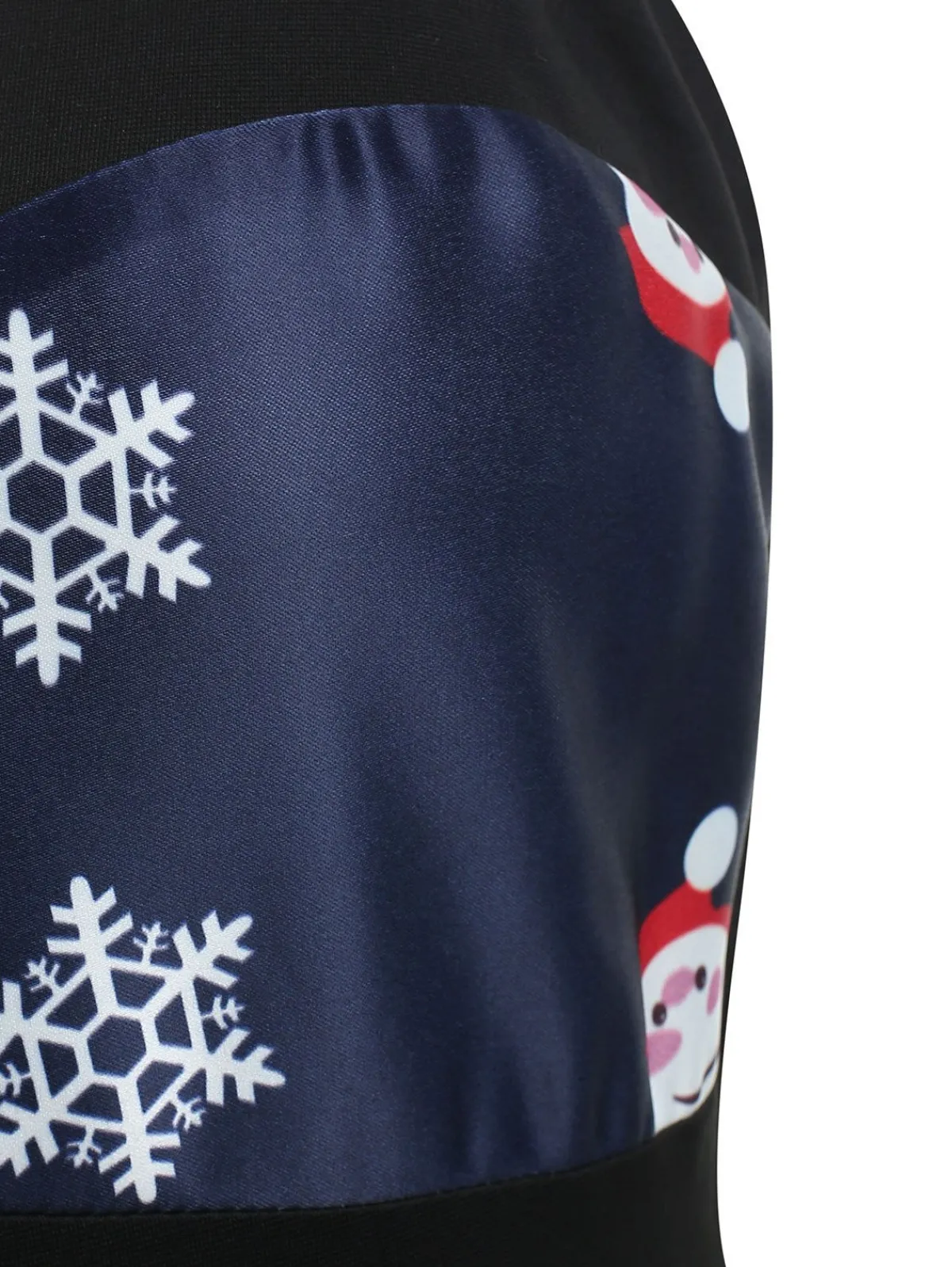 Fashion Retro Stage 1950s Santa Claus Snowfall Dress Blue