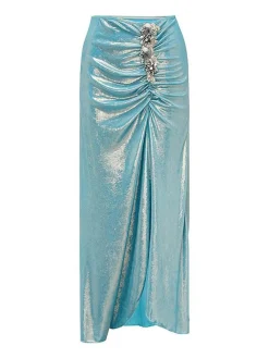 Sale Retro Stage Blue 1930s Shimmery Beading Cover-Up