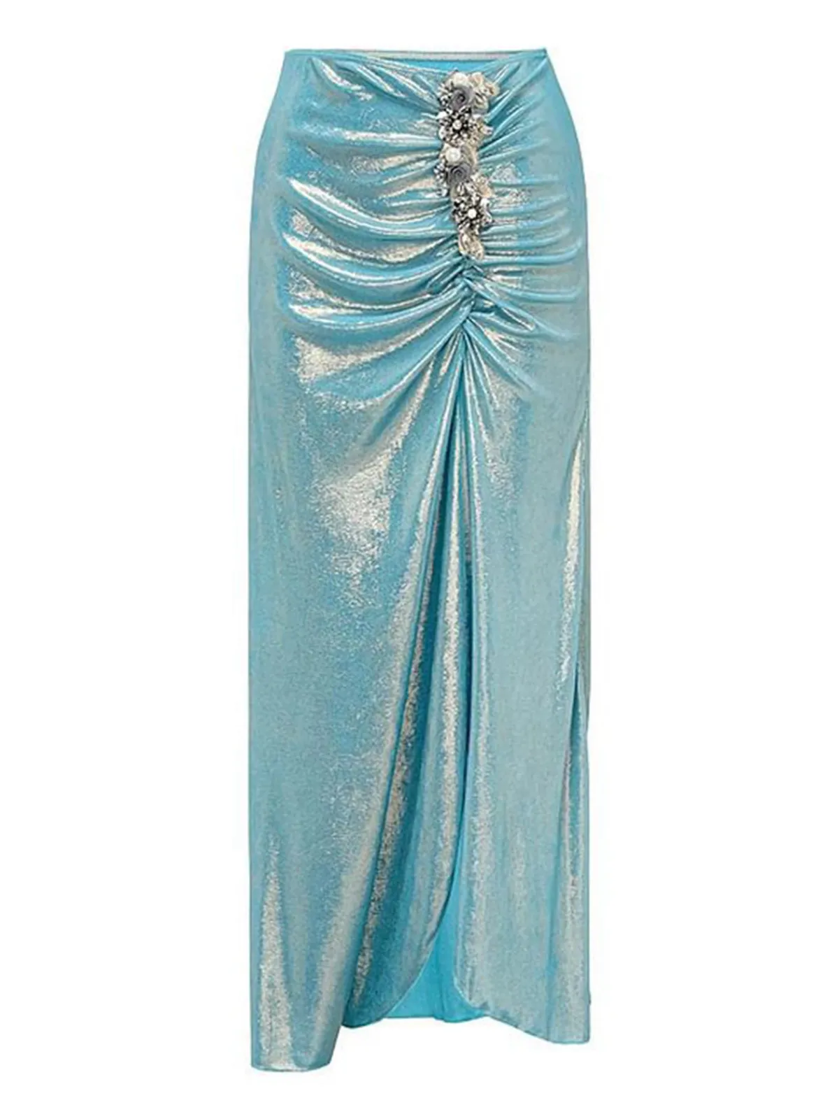 Sale Retro Stage Blue 1930s Shimmery Beading Cover-Up